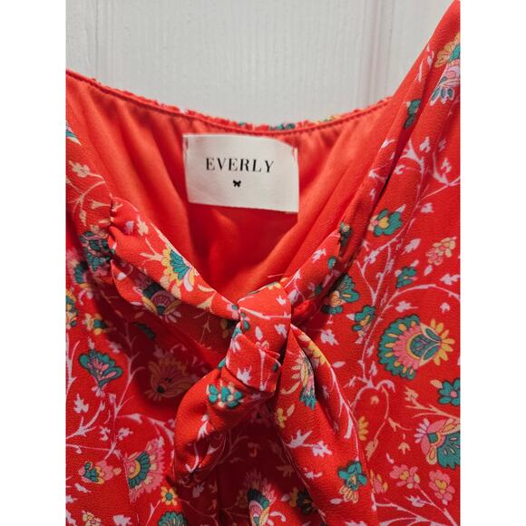 Anthropologie Everly Red Tie Front Strap Sleeveless Sundress Size S - Picture 2 of 7